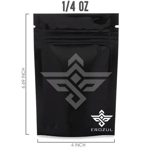 Erozul Black Mylar Bags - Smell Proof Reusable Mylar Bags for Herbs and more