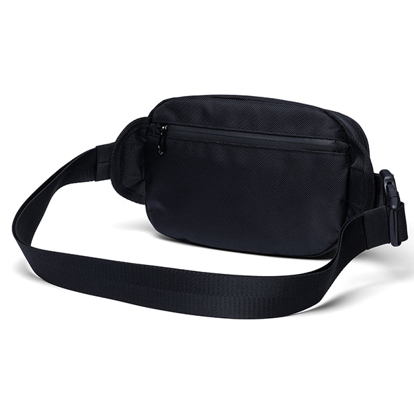 The Erozul Fortuna Smell Proof Crossbody Fanny Pack Bag is black with an adjustable strap and a zippered, smell proof main compartment, shown against a white background.