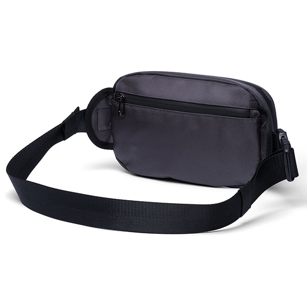 The Erozul Fortuna Smell Proof Crossbody Fanny Pack Bag is a black zippered waist bag with an adjustable strap and front pocket, offering functionality and discreet style against a white background.