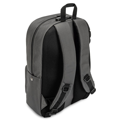 The Erozul Legend Travel Laptop Backpack by Erozul is gray, weather resistant, features padded adjustable shoulder straps, a mesh back panel, a top handle, and an anti-theft combination lock for protection. Bonus gifts included.