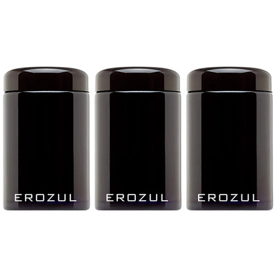 Erozul 250 ml (1/2 oz) Screw Top Airtight Wide Mouth Ultraviolet Glass Jar with High UV Protection