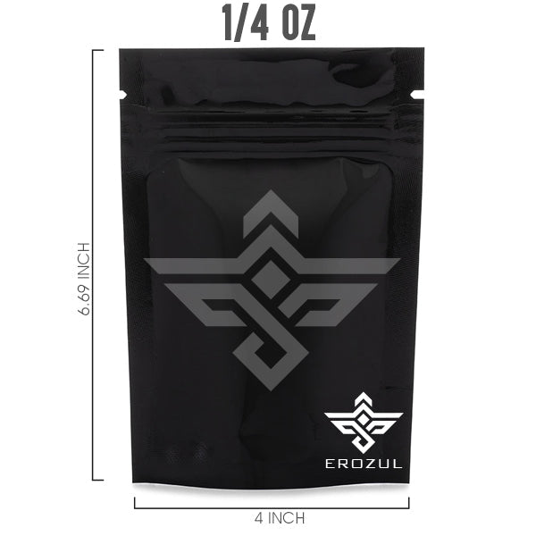Erozul Black Mylar Bags - Smell Proof Reusable Mylar Bags for Herbs and more