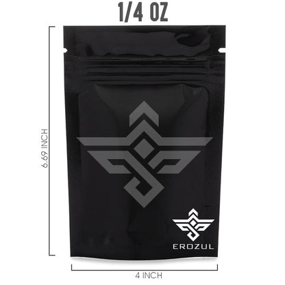 Erozul Black Mylar Bags - Smell Proof Reusable Mylar Bags for Herbs and more