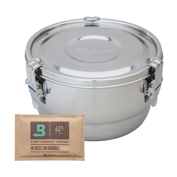 CVault 2 Liter Humidity Control Airtight Metal Stash Smell Proof Container