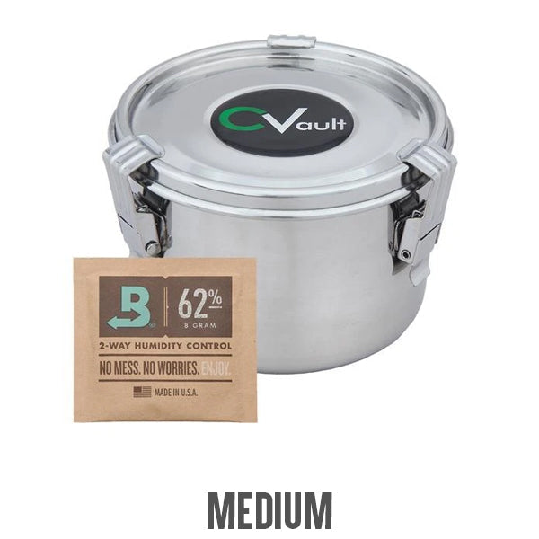 CVault Humidity Control Airtight Metal Smell Proof Container - Choose ...
