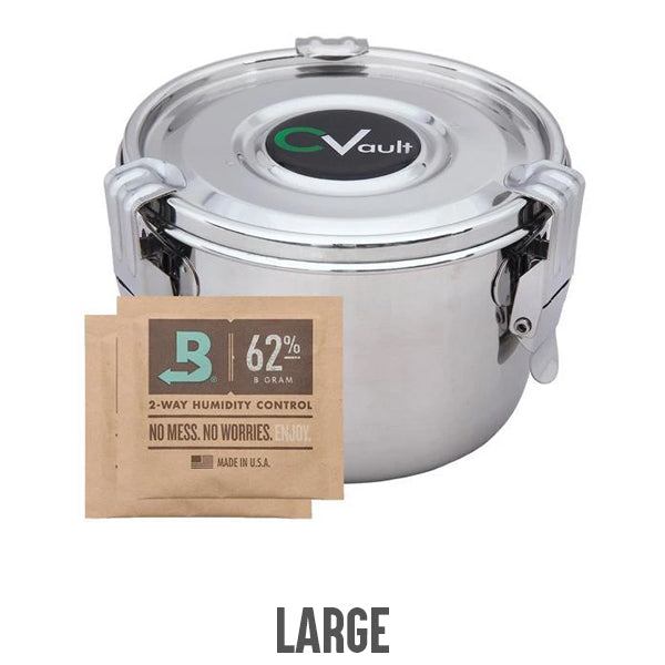 CVault Humidity Control Airtight Metal Smell Proof Container - Choose Your Size