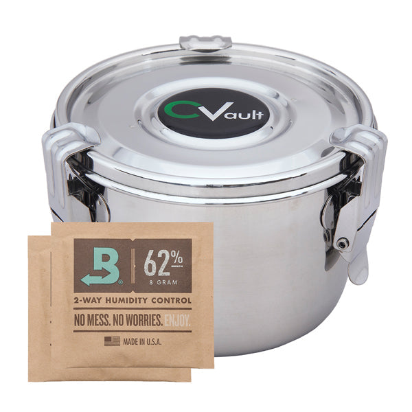 CVault Large Humidity Control Airtight Metal Smell Proof Container