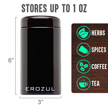 Erozul Smell Proof Leak Proof UV Glass Jars for Storing Herbs.