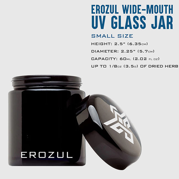 Erozul Smell Proof Leak Proof UV Glass Jars for Storing Herbs.